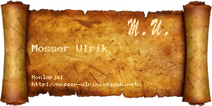 Mosser Ulrik névjegykártya